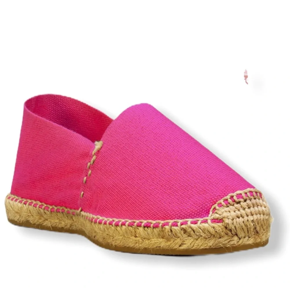 Cousu Main Classic flat Pink espadrilles NEW